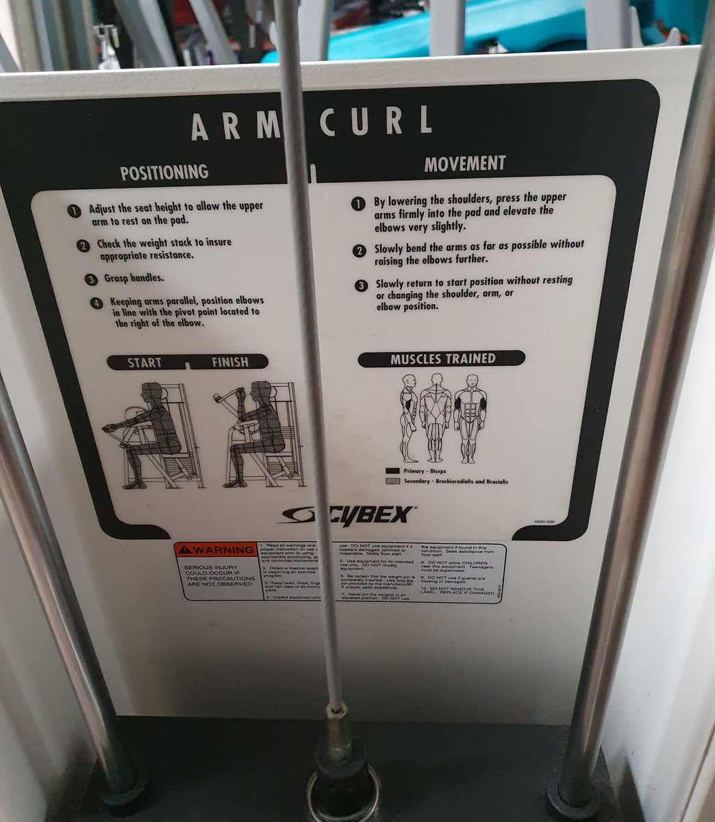 Cybex Bizepsmaschine, Arm Curl, Rahmen Weiß, Polster Schwarz, gebraucht - überholter Zustand