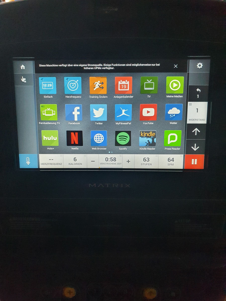 Matrix S3X Stepper, Touch Display mit Internet, TV, Netflix, Youtube etc, Rahmen Grau, gebrauchter - überholter Zustand