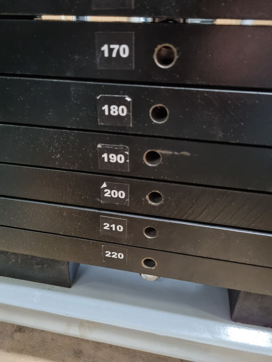 Jimsa Beinpresse sitzend, Leg Press, 220kg, Rahmenfarbe Silber, Polsterfarbe Braun, gebraucht - überholter Zustand
