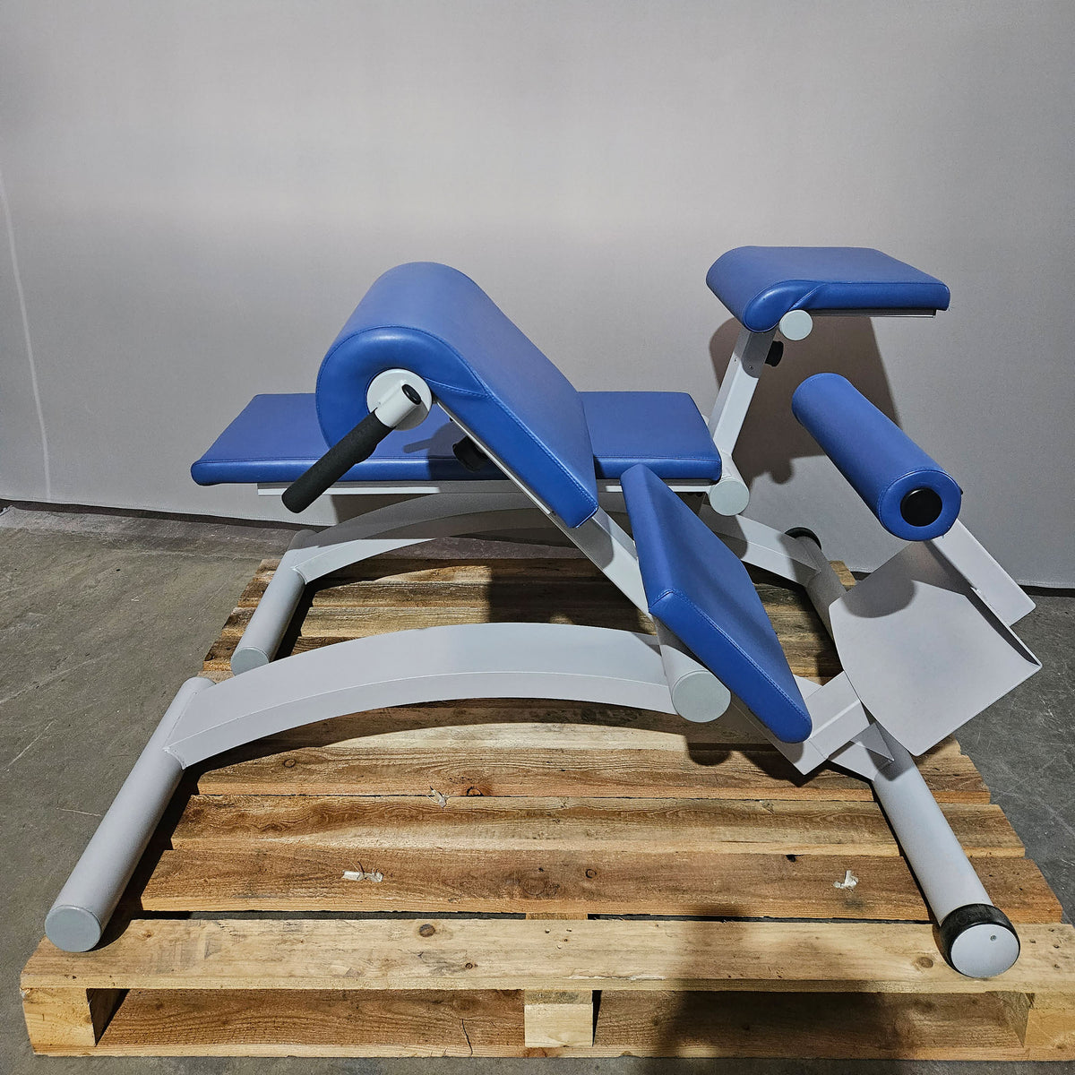 2er Set - Frei Genius Basic Lateral & Lumbaltrainer (Kombigerät) sowie Bauchbank (Abdominal Trainer), Farbe Silber, gebraucht - überholter Zustand