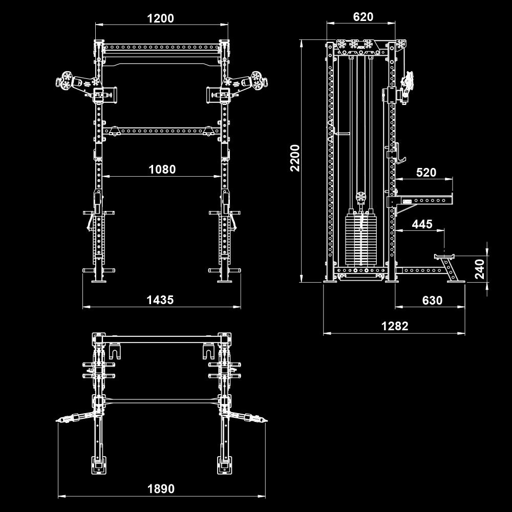 ATX Cable Half Rack with 2 x 90 kg Stack Weights