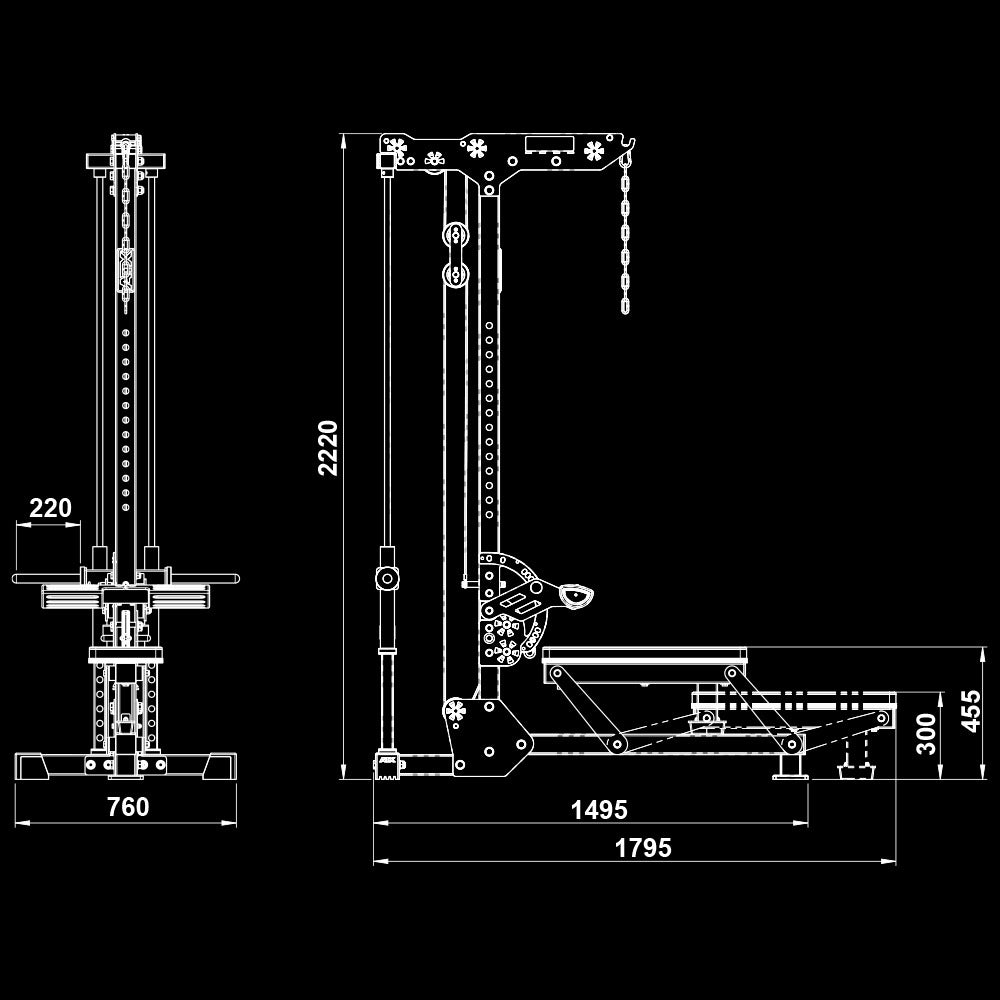 ATX Lat Pulldown and Seated Row for Plate Weights