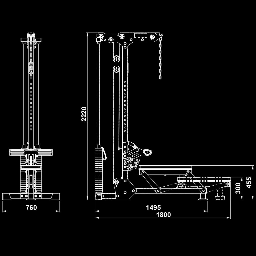 ATX Lat Pulldown and Seated Row LMSW-700 - 115 kg Selectorized Weight Stack