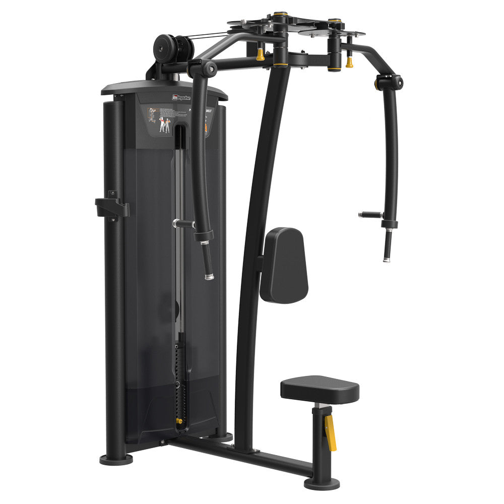 Impulse Fitness Butterfly und Butterfly Reverse, IT9515, Pec and Reverse Fly, 2 in 1 Kombimaschine, 90kg Gewichtsblock, Black Edition