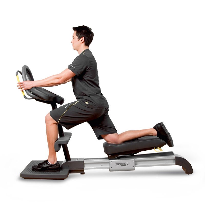 Technogym 2er Set Flexability Posterior und Flexability Anterior - Dehngeräte für Beine und Waden, gegen Rückenschmerzen, Dehnungsapparat, Rahmenfarbe Silber, gebraucht - guter Zustand