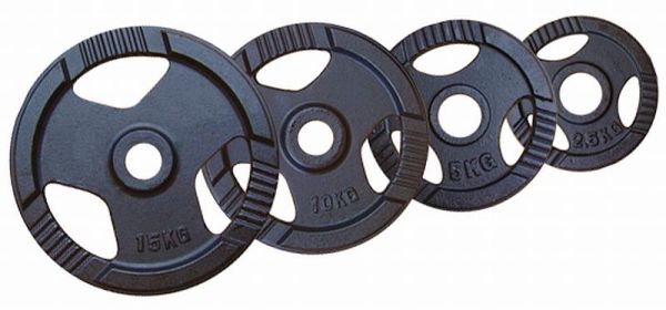 Weight plates, cast iron, 50 mm, gripper, black
