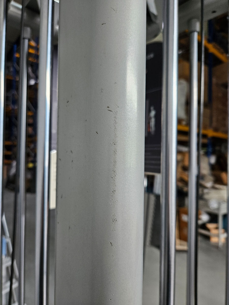 Panatta 5 Station Tower with Cable Crossover - Jungle Machine + Cable Station with Connection Bar - 5 Stack Multi Function Tower, frame color silver, used - tested condition