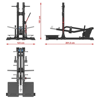 ATX Belt Squat Machine - Kniebeugen & Dips Maschine - Plate loaded