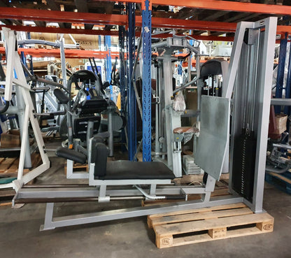 L+K Beinpresse, liegend, Gym80 Ähnlich, Leg Press Oldschool Bodybuilding, Silber, gebraucht - geprüfter Zustand