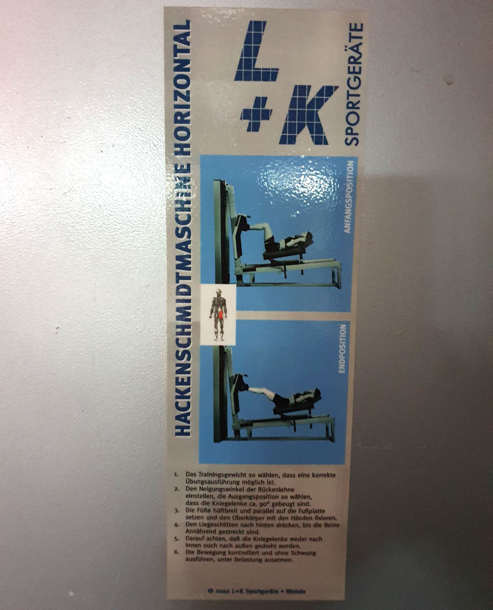 L+K Beinpresse, liegend, Gym80 Ähnlich, Leg Press Oldschool Bodybuilding, Silber, gebraucht - geprüfter Zustand