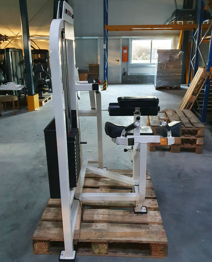 Life Fitness Gluteus Machine, Butt Machine Lying, Glute - Frame White, Upholstery Black, Used - Refurbished Condition