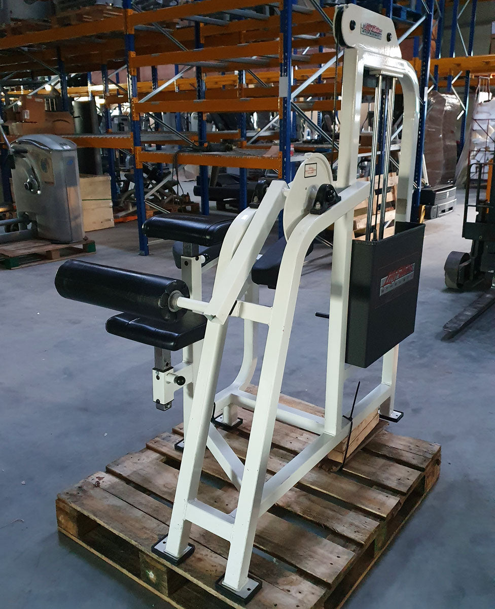 Life Fitness Gluteus Machine, Butt Machine Lying, Glute - Frame White, Upholstery Black, Used - Refurbished Condition