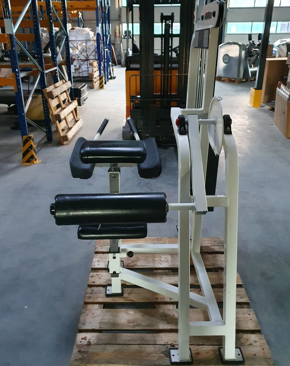 Life Fitness Gluteus Machine, Butt Machine Lying, Glute - Frame White, Upholstery Black, Used - Refurbished Condition