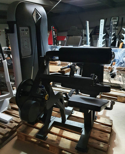 Dank Sport leg extension and leg curl combination device 2 in 1, leg curl and leg extension, frame black, upholstery black, exhibition device - assembled