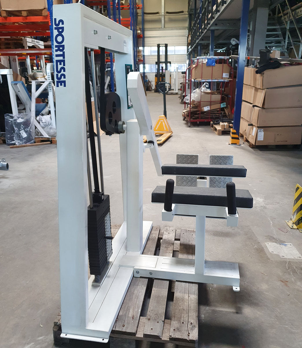 Sportesse Pomaschine, Gluteusmaschine stehend, Glute Isolator Raise, Rahmen Weiß, gebraucht - geprüfter Zustand