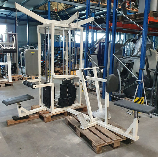 Sportesse 4 Stationenturm, 4 Stack Multi Station, große Gewichtsblöcke, Rahmenfarbe Weiß, gebraucht - geprüfter Zustand