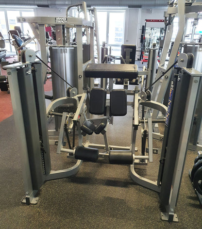 Life Fitness Pro2 and Hammer Strength - 15 strength training machines in a set, silver frame, used - refurbished condition