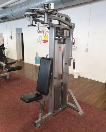 Life Fitness Pro2 and Hammer Strength - 15 strength training machines in a set, silver frame, used - refurbished condition