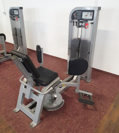 Life Fitness Pro2 and Hammer Strength - 15 strength training machines in a set, silver frame, used - refurbished condition