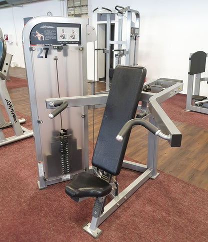 Life Fitness Pro2 and Hammer Strength - 15 strength training machines in a set, silver frame, used - refurbished condition