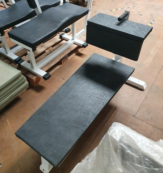 Sportesse Bauchbank, Decline/Abdominal Crunch Bench, Rahmenfarbe Weiß, Polster Schwarz/Granit, gebrauchter - geprüfter Zustand