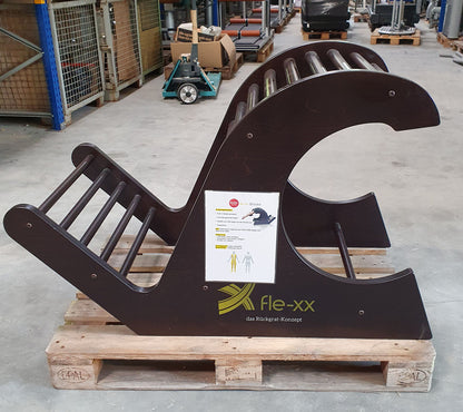 Fle-xx Brücke. Dehngerät, Hüftbeuger und Bauch, Basic Serie aus dunklem Holz, gebraucht