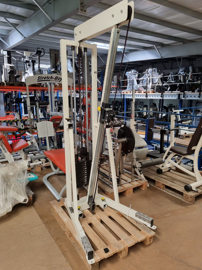 L+K Seilzug höhenverstellbar, Doppel Auszug, 30kg Gewichtsblock, Rehabilitation, Rahmenfarbe Weiß, gebraucht - geprüfter Zustand