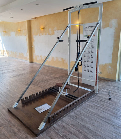 Dr. Wolff Functional Training Station 786, frame color white, upholstery color brown, used - refurbished condition