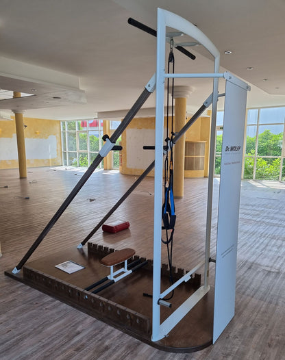 Dr. Wolff Functional Training Station 786, frame color white, upholstery color brown, used - refurbished condition