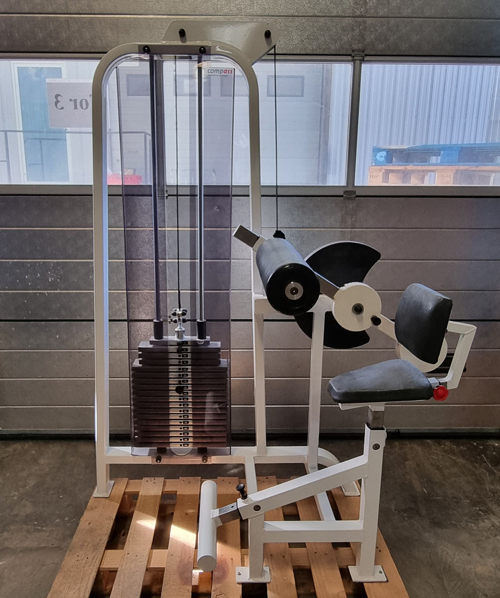 Proxomed Bauchbeuger / Rückenstrecker Kombigerät, 2 in 1 Kombigerät, Rahmenfarbe Weiß, Polsterfarbe Schwarz, gebraucht - überholter Zustand