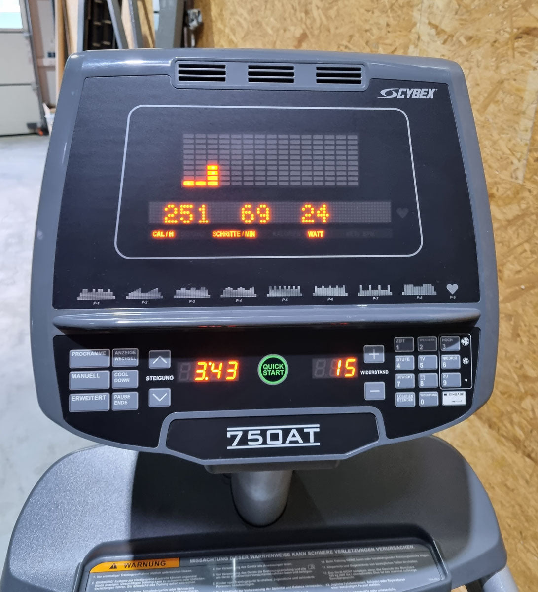 Cybex Arc Trainer 750 AT cross trainer, frame color silver, used - refurbished condition