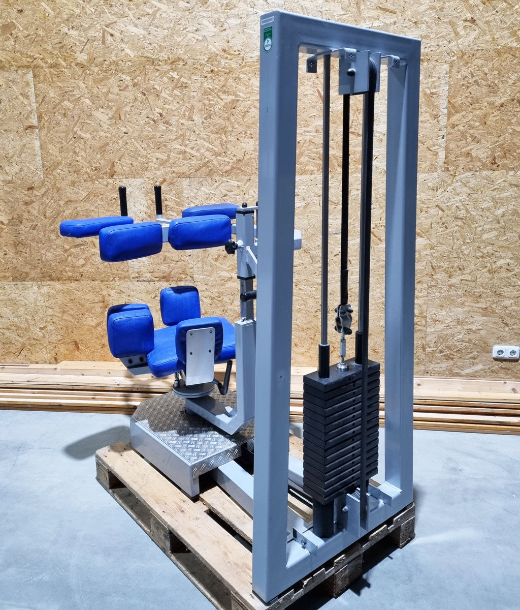 SVG torso rotator - rotation machine - lateral abdominal muscles, frame color silver, upholstery color blue, used - overhauled condition