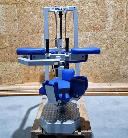 SVG torso rotator - rotation machine - lateral abdominal muscles, frame color silver, upholstery color blue, used - overhauled condition
