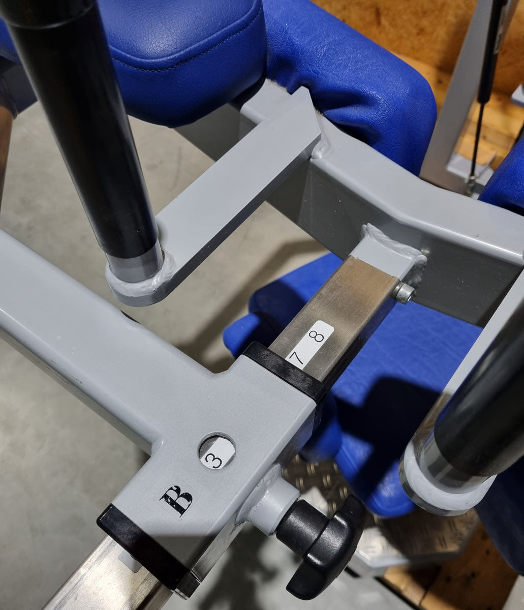 SVG torso rotator - rotation machine - lateral abdominal muscles, frame color silver, upholstery color blue, used - overhauled condition