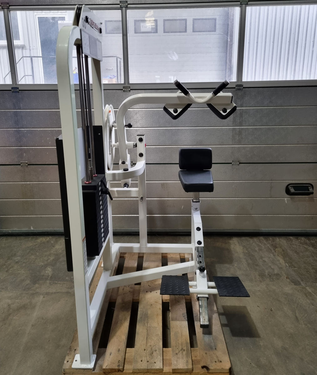 Life Fitness Pro 2 Bauchmaschine, Ab Crunch, Bauchbeuger, Abdominal Crunch, Rahmenfarbe Weiß, Polsterfarbe Schwarz, gebraucht - überholter Zustand