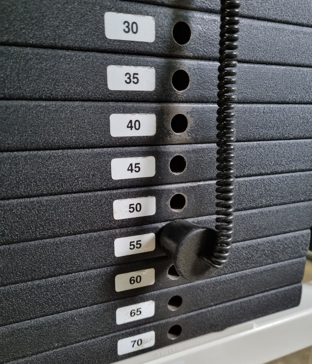 Life Fitness Pro 2 Bauchmaschine, Ab Crunch, Bauchbeuger, Abdominal Crunch, Rahmenfarbe Weiß, Polsterfarbe Schwarz, gebraucht - überholter Zustand