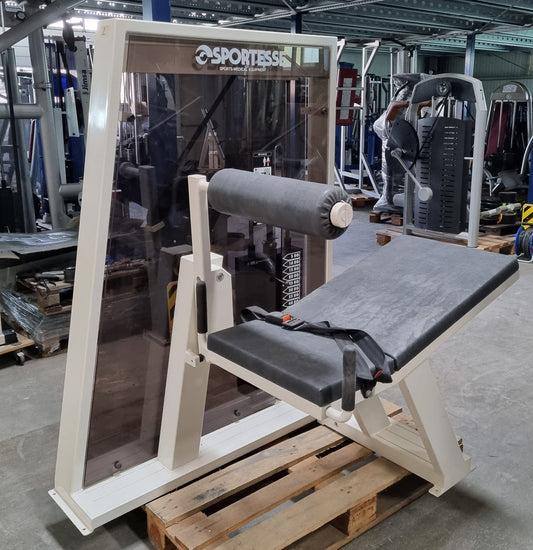 Sportesse Hip and Back Maschine, Hüfte und Rückenstrecker, Polsterfarbe Schwarz, Rahmenfarbe Weiß, gebraucht - geprüfter Zustand