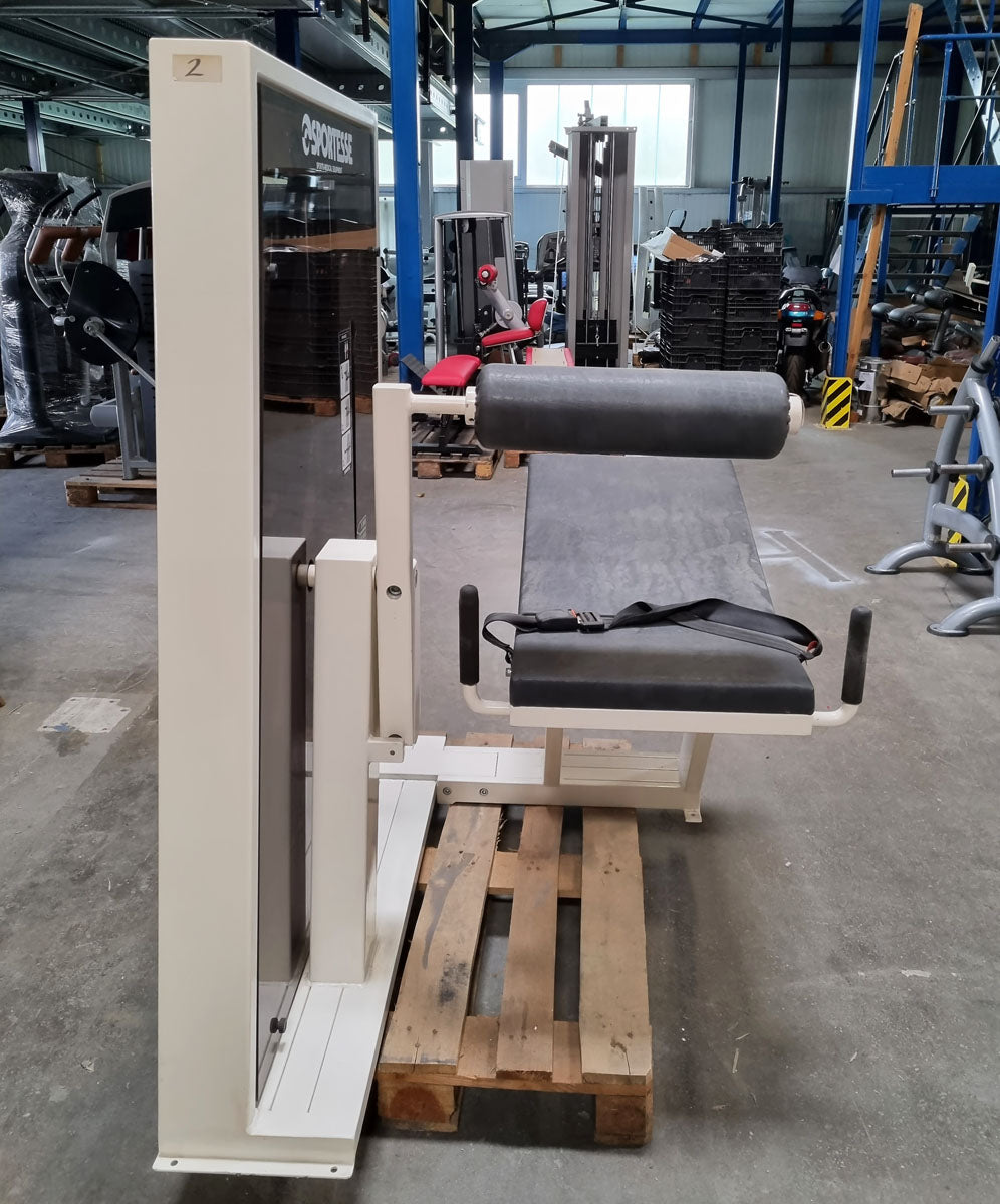 Sportesse Hip and Back Maschine, Hüfte und Rückenstrecker, Polsterfarbe Schwarz, Rahmenfarbe Weiß, gebraucht - geprüfter Zustand