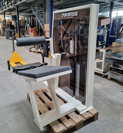 Sportesse Hip and Back Maschine, Hüfte und Rückenstrecker, Polsterfarbe Schwarz, Rahmenfarbe Weiß, gebraucht - geprüfter Zustand