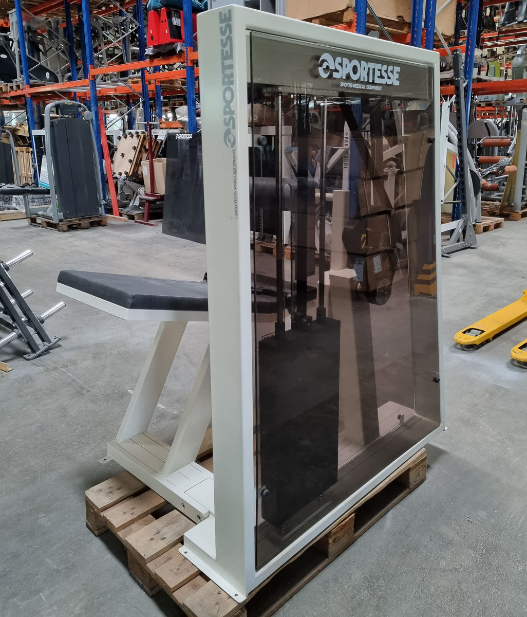 Sportesse Hip and Back Maschine, Hüfte und Rückenstrecker, Polsterfarbe Schwarz, Rahmenfarbe Weiß, gebraucht - geprüfter Zustand
