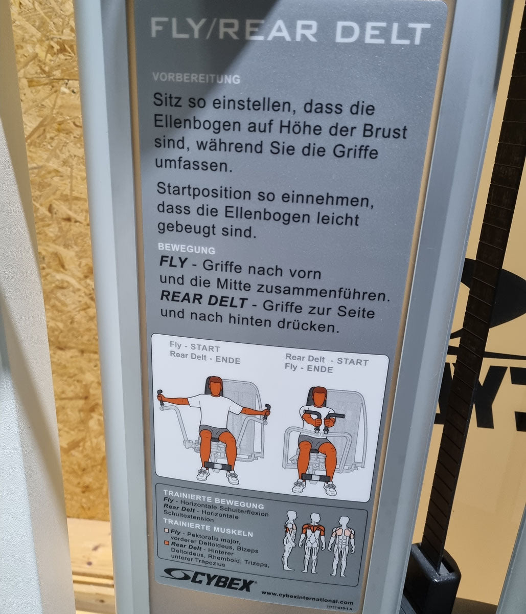 Cybex Eagle Butterfly und Butterfly Reverse - 2 in 1 Kombimaschine, Fly and Rear Delt, Rahmenfarbe Weiß, Polsterfarbe Schwarz, gebraucht - überholter Zustand