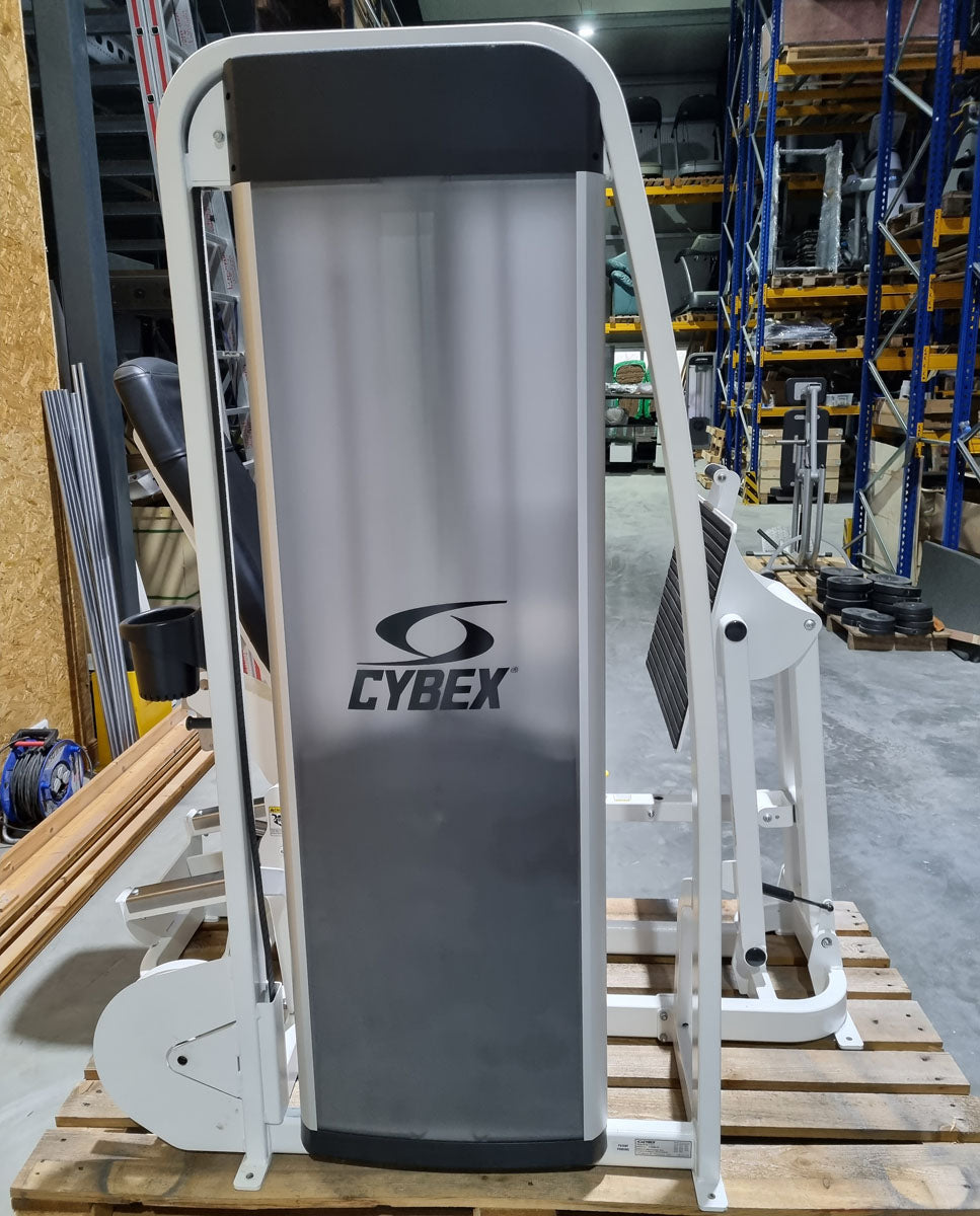Cybex Eagle Beinpresse, Leg Press mit Steckgewichten, Stack Weight, Rahmenfabre Weiß, Polsterfarbe Schwarz, gebraucht - überholter Zustand