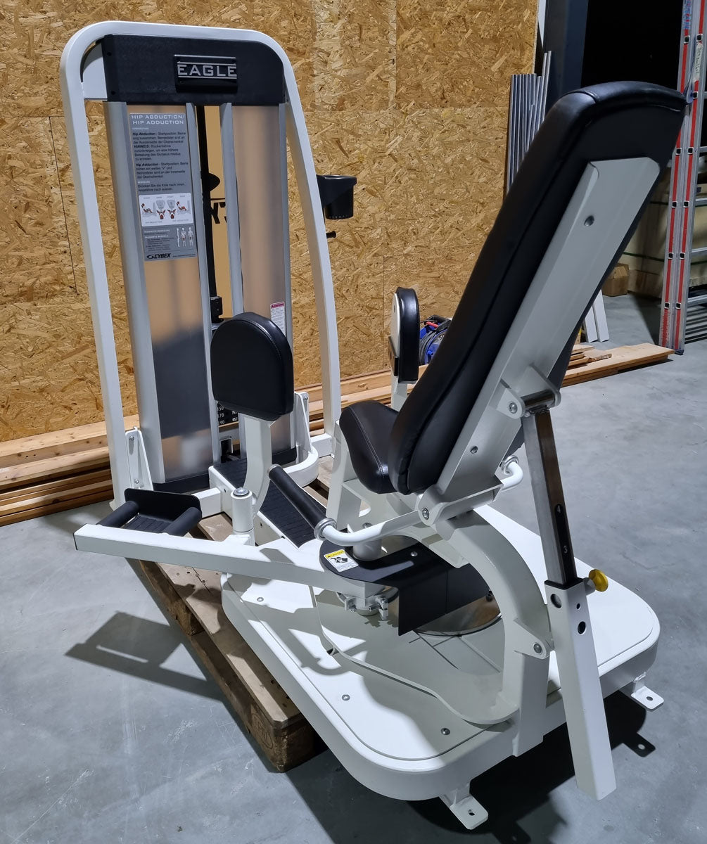 Cybex Eagle Abduktoren und Adduktoren Kombimaschine 2 in 1 - Hip Abduction and Hip Adduction, Rahmenfarbe Weiß, Polsterfarbe Schwarz, gebraucht - überholter Zustand