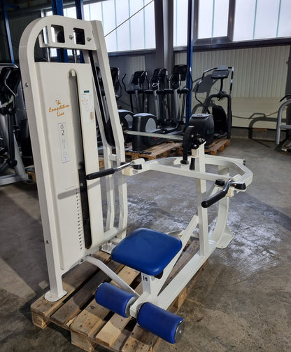 Competition Line Trizepsmaschine Dip, Triceps Extension Dip, Rahmenfarbe Weiß, Polsterfarbe Blau, gebraucht - überholter Zustand