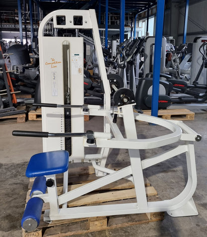 Competition Line Trizepsmaschine Dip, Triceps Extension Dip, Rahmenfarbe Weiß, Polsterfarbe Blau, gebraucht - überholter Zustand