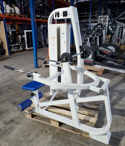 Competition Line Trizepsmaschine Dip, Triceps Extension Dip, Rahmenfarbe Weiß, Polsterfarbe Blau, gebraucht - überholter Zustand