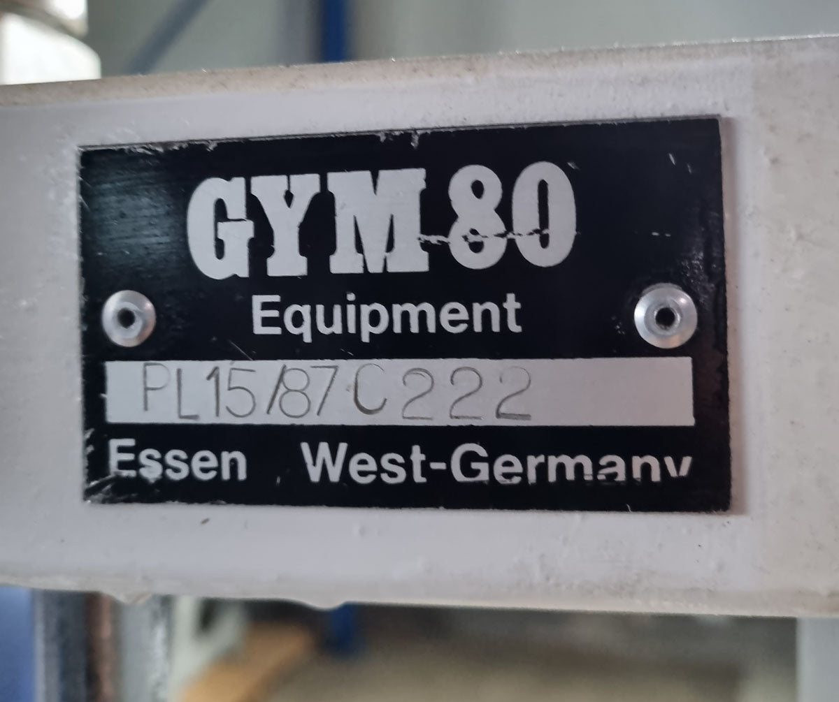 Gym80 Butterfly, old school bodybuilding strength machine, frame white, used with signs of wear