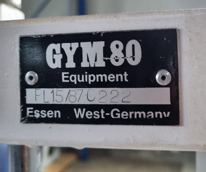 Gym80 Butterfly, old school bodybuilding strength machine, frame white, used with signs of wear