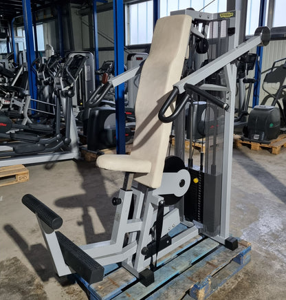 Technogym Latzug, Pulldown, Vertical Traction, Silverline, Rahmenfarbe Silber, Polsterfarbe Beige, gebraucht