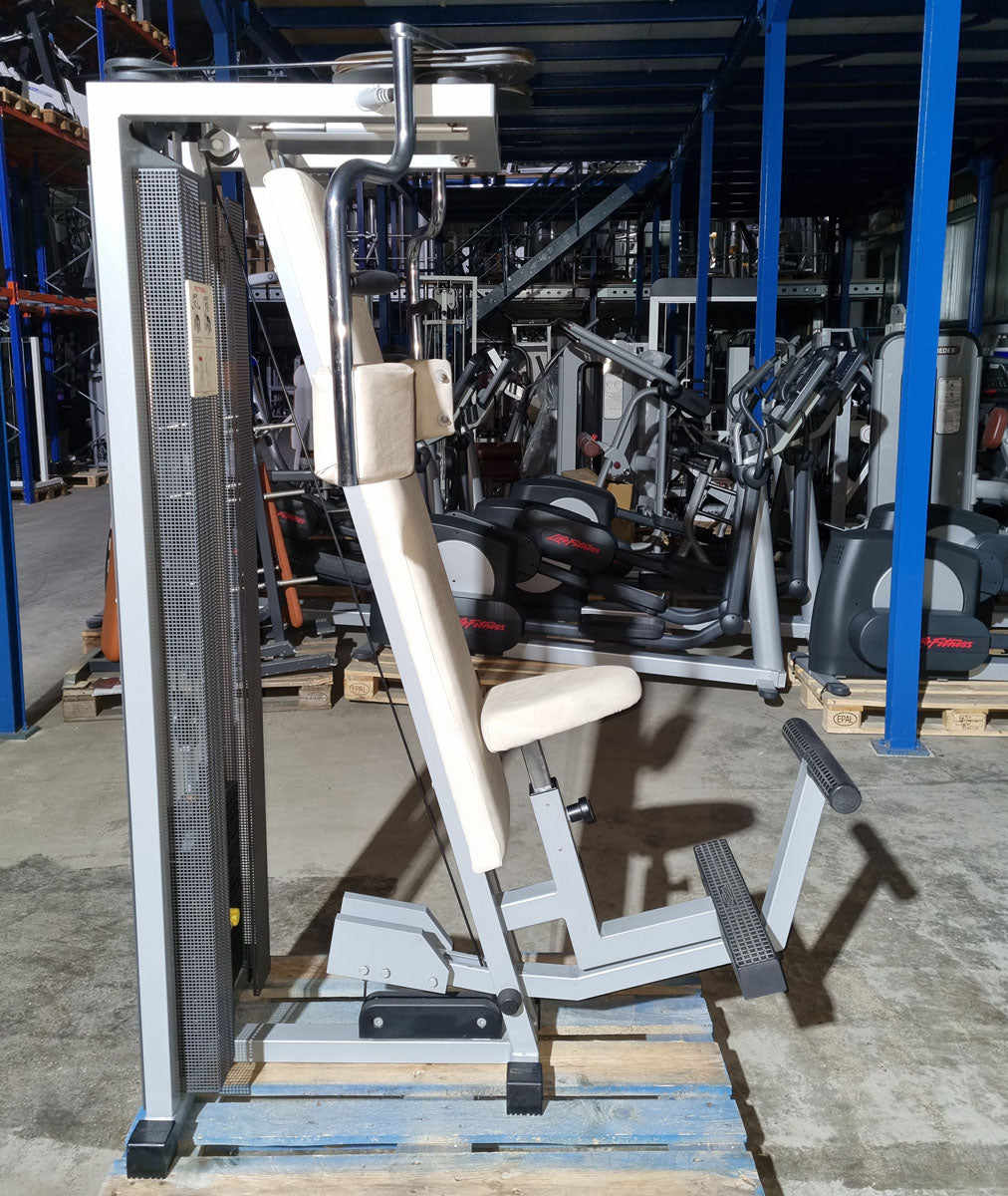 Technogym Butterfly Reverse, Rowing Torso, Silverline, Rahmenfarbe Silber, Polsterfarbe Beige, gebraucht